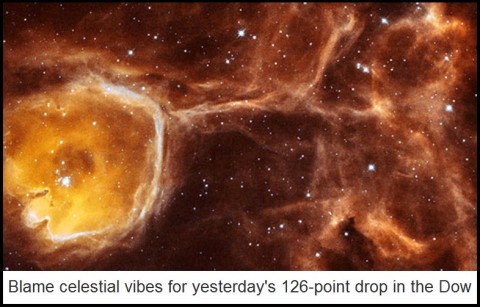 Blame celestial vibes for yesterday's 126-point drop in the Dow