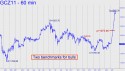 December Gold (GCZ11) price chart with targets